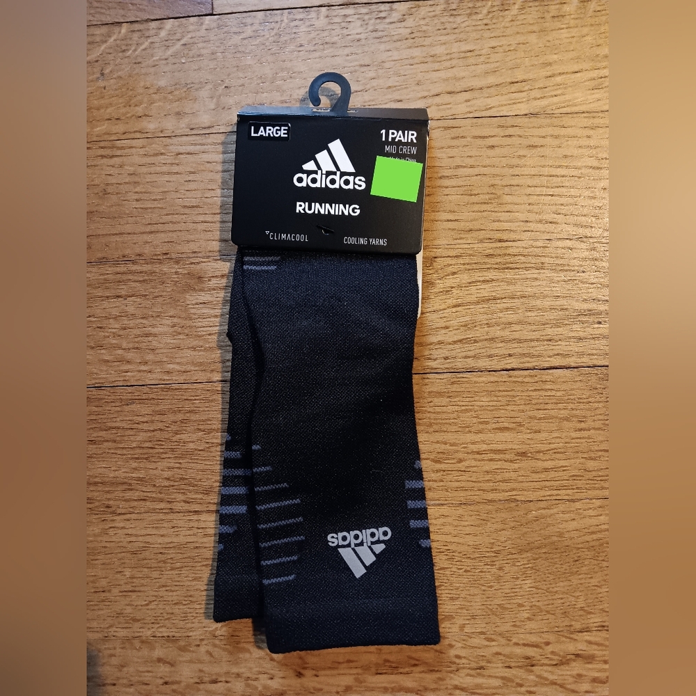 NWT NEW Adidas Clima Cool Spandex Crew Mid Running socks